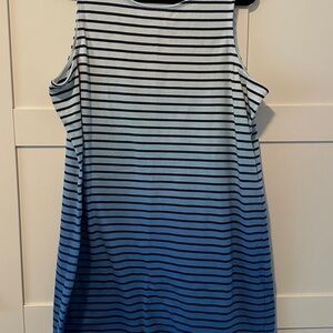 Vineyard Vines Navy Blue Ombré Sleevless 100 percent cotton dress. Size XL.